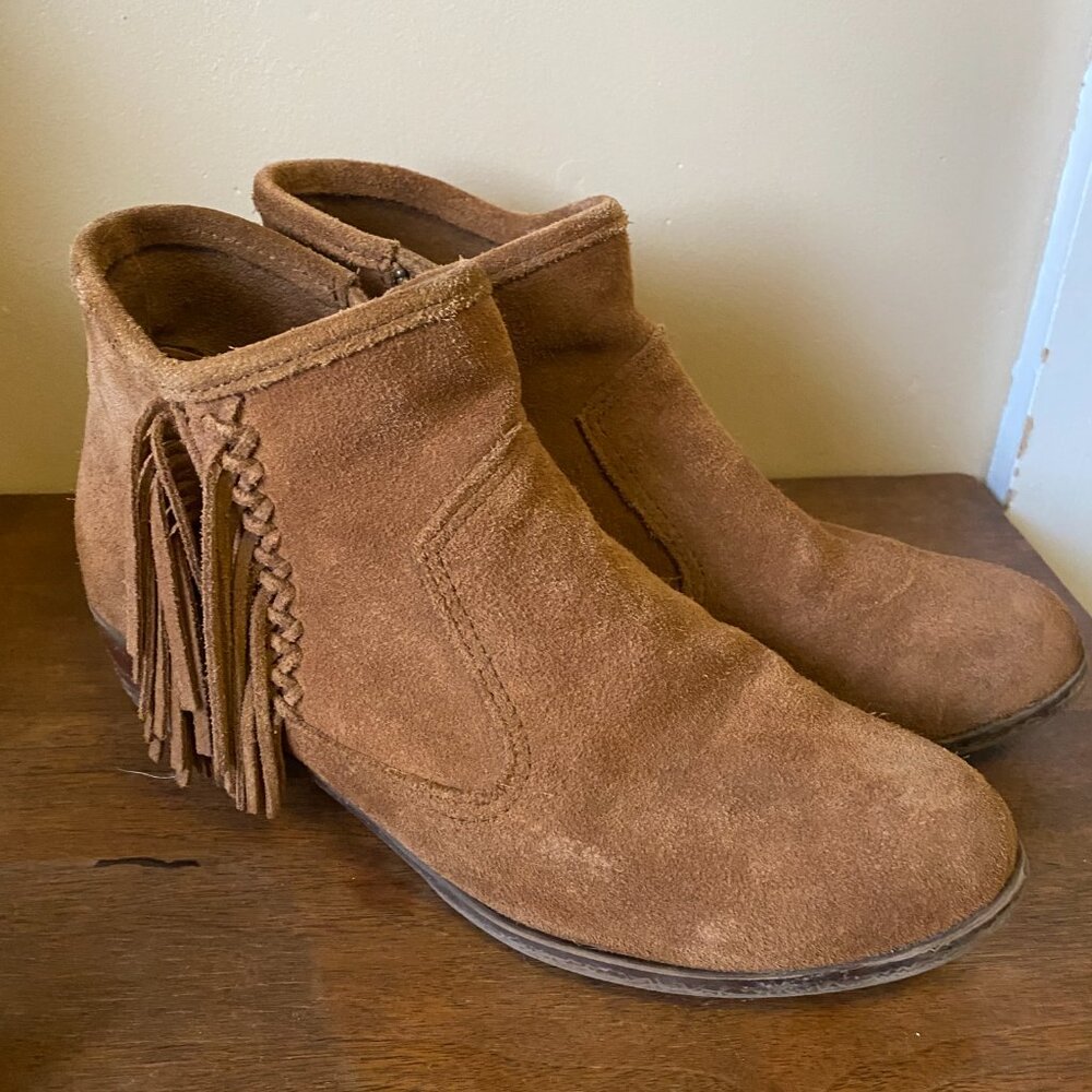 Minnetonka Brown Fringe Bootie